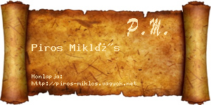 Piros Miklós névjegykártya