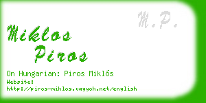 miklos piros business card
